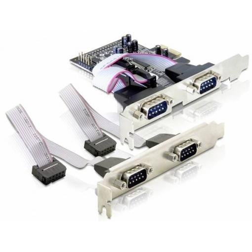 Delock Delock 4 x serial PCI Express Card - Serieller Adapter karta PCI-Express sériové (9pólové) PCIe