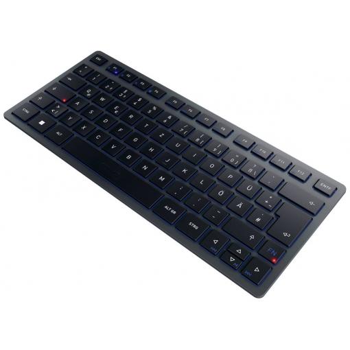 CHERRY KW 7100 MINI BT Bluetooth® klávesnice německá, QWERTZ modrá Tiché klávesy, funkce Multipair