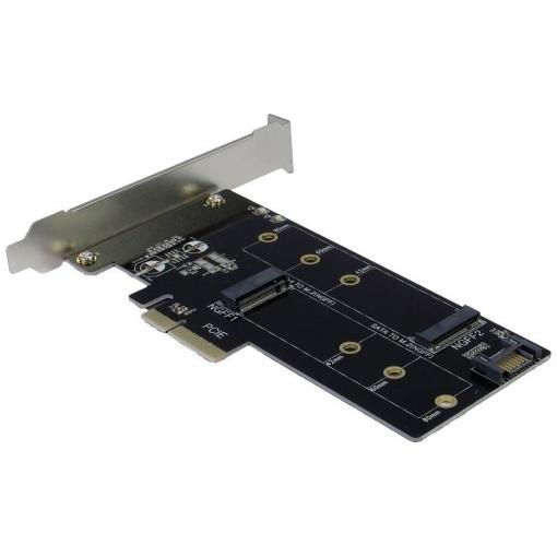 Inter-Tech KT015 karta PCI-Express PCIe Vhodný pro (SSD): SATA SSD vč. nízkoprofilového krycího plechu na prázdný slot