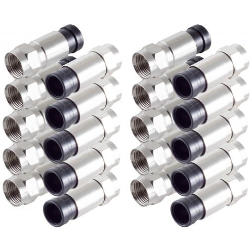 Shiverpeaks BS15-300314 F konektor Komprese Připojení kabelu: F zástrčka Průměr lanka: 7 mm 10 ks