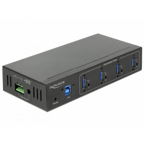 Delock 63309 USB Hub 4 porty USB-A USB 3.1 Gen1 5 GBit/s černá 63309