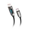 Solight USB-C kabel s displejem, USB-C konektor - USB-C konektor, 100W, 1m - SSC1801