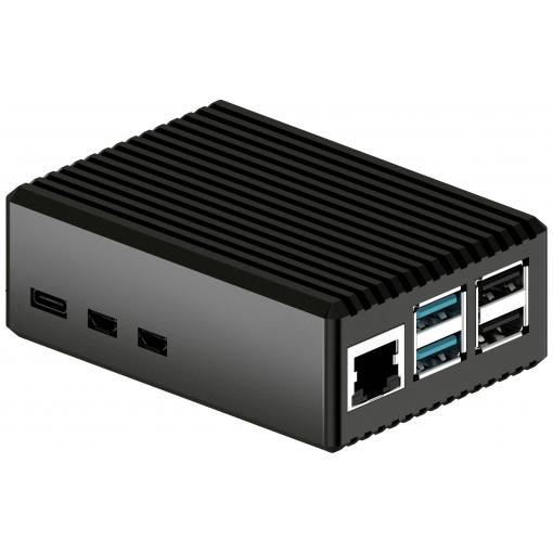 Joy-it RB-AlucaseP5-08 SBC skříň Vhodné pro (vývojové sady): Raspberry Pi® včetně pasivního chladiče černá