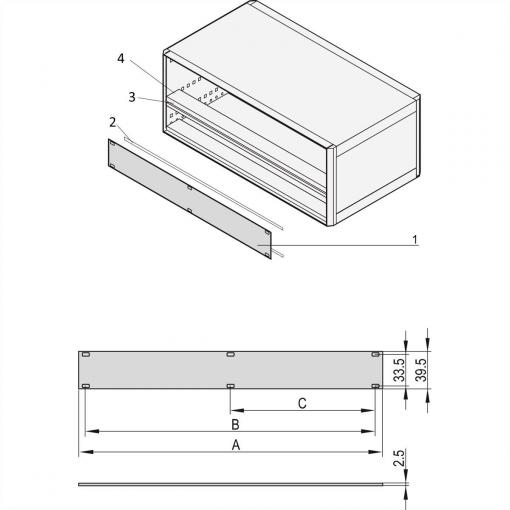 nVent SCHROFF 20850426 Přední panel 2 ks