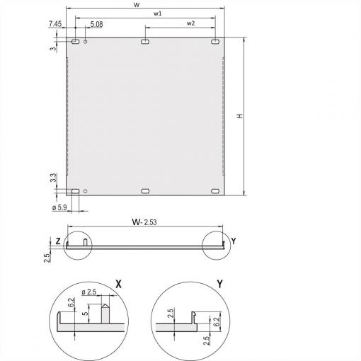 nVent SCHROFF 20848068 Přední panel 2 ks