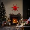 Solight LED vánoční hvězda červená, závěsná, 60cm, 20x LED, 2x AA - 1V263