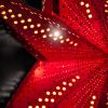Solight LED vánoční hvězda červená, závěsná, 60cm, 20x LED, 2x AA - 1V263