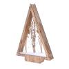 Solight LED dřevěná vánoční dekorace, zasněžené zimní květiny, 37cm, 2x AA - 1V267
