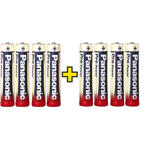 Panasonic Pro Power 4+4 gratis mikrotužková baterie AAA alkalicko-manganová 1.5 V 8 ks