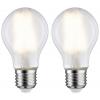 Paulmann 28642 LED Energetická třída (EEK2021) E (A - G) E27 7 W teplá bílá (Ø x v) 60 mm x 106 mm 2 ks