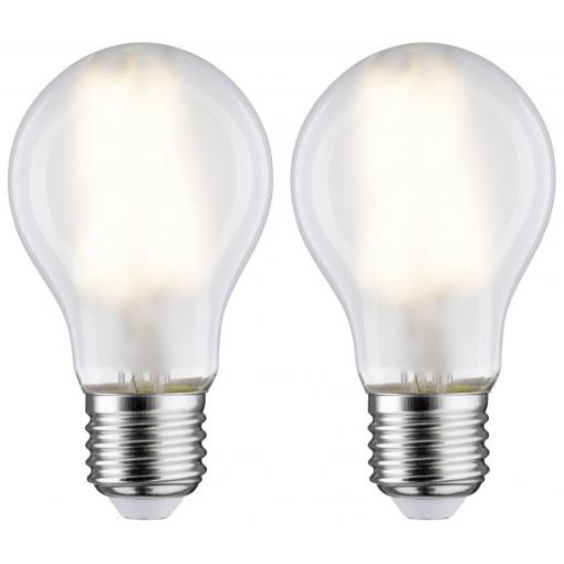 Paulmann 28642 LED Energetická třída (EEK2021) E (A - G) E27 7 W teplá bílá (Ø x v) 60 mm x 106 mm 2 ks