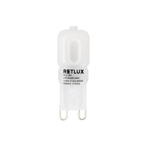 Žárovka LED G9 2W bílá teplá RETLUX RLL 461