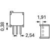 Bourns 3299W-1-202LF cermetový trimr lineární 0.5 W 2 kΩ 9 ° 1 ks
