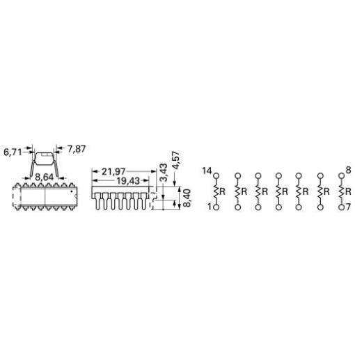 Bourns 4116R-1-332LF rezistor 3.3 kΩ THT DIP-16 0.25 W 1 ks
