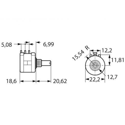 Bourns 3590S-6-103L precizní potenciometr, 2 W, 10 kΩ, 1 ks