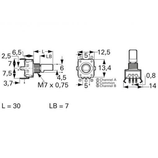 Bourns rotační snímač 1 ks PEC11R-4230F-S0024