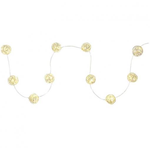 LED řetěz stříbrné koule Retlux RXL 238, 10 LED, teplá bílá