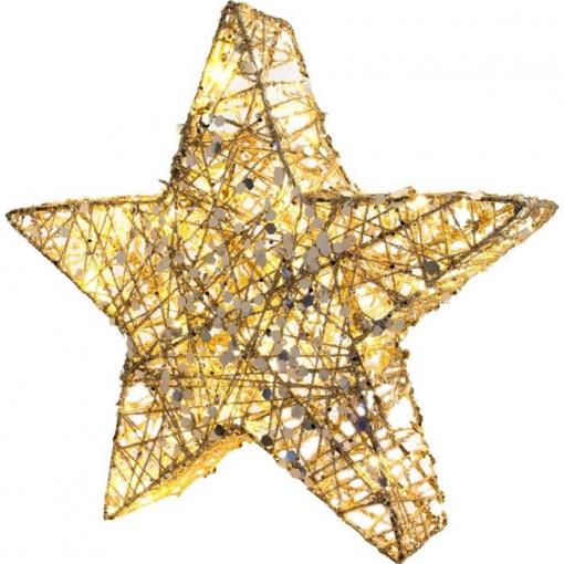 Vánoční hvězda RXL 326, bavlna, 20 LED, 30 cm, teplá bílá
