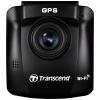 Transcend DrivePro™ 250 kamera za čelní sklo, 140 ° 12 V, 24 V GPS s detekcí radaru, časová prodleva, G-senzor, WDR, varování před kolizí, displej, akumulátor,