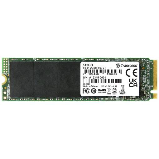 Transcend MTE670T 512 GB interní SSD disk NVMe/PCIe M.2 PCIe NVMe 3.0 x4 Industrial TS512GMTE670T