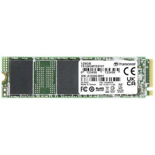 Transcend MTE670T 128 GB interní SSD disk NVMe/PCIe M.2 PCIe NVMe 3.0 x4 Industrial TS128GMTE670T