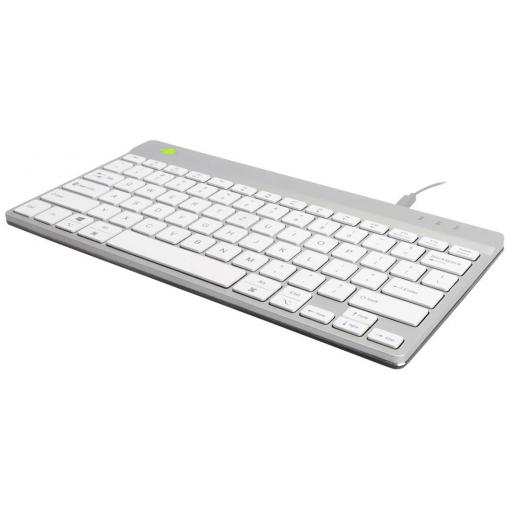 R-GO Tools Compact Break kabelový klávesnice německá, QWERTZ bílá ergonomická