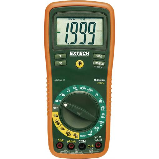 Extech EX410A-ISO digitální multimetr, Kalibrováno dle (ISO), CAT III 600 V, Displej (counts): 2000
