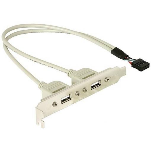 Delock Slotbracket 1x internal USB 5pin > 2x USB2.0 external krycí plech prázdného slotu 1 ks