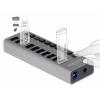 Delock 63670 USB Hub 10 portů USB-A USB 3.1 Gen1 5 GBit/s s konektorem USB C šedá 63670