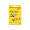 Delock 63260 USB Hub 2 + 2 port USB-A, USB-C® USB 3.2 Gen2 10 GBit/s s konektorem USB C šedá 63260