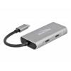 Delock 63260 USB Hub 2 + 2 port USB-A, USB-C® USB 3.2 Gen2 10 GBit/s s konektorem USB C šedá 63260