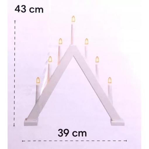 Vánoční svícen LED s dřevěnou lucernou, 43 × 39 cm, 220 V