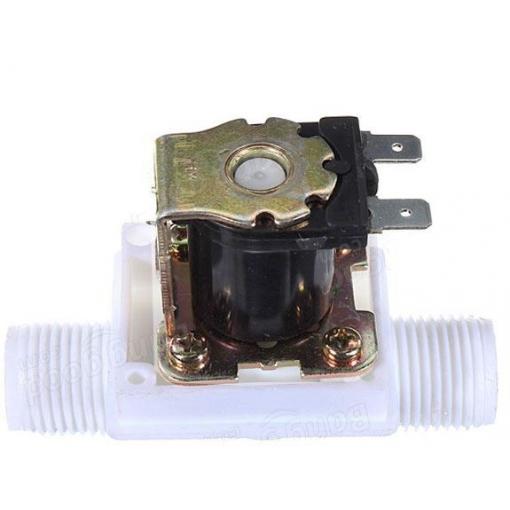 Elektromagnetický ventil 12 V na vodu, G1/2", NO, plastový
