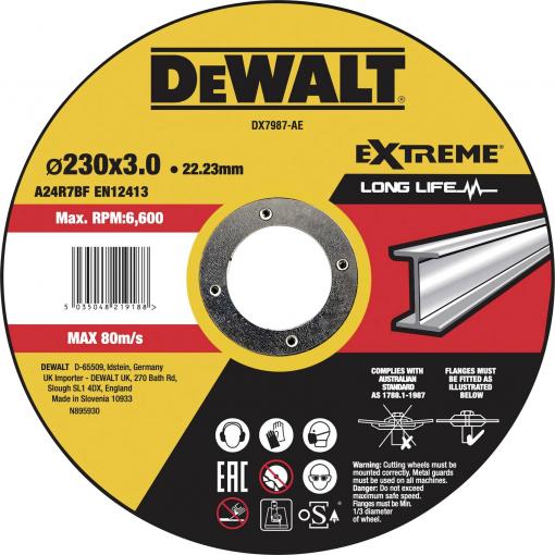 DEWALT DX7987-AE DX7987-AE Řezný kotouč 230 mm 1 ks kov, nerezová ocel, železo