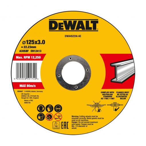 DEWALT DWA4522IA-AE Řezný kotouč 125 mm 1 ks kov, nerezová ocel, železo