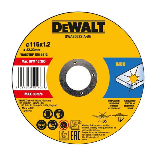 DEWALT DWA8062SIA-AE DWA8062SIA-AE Řezný kotouč 115 mm 1 ks kov, nerezová ocel, železo