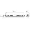 LED svítidlo TRI-PROOF 55 W, 4000 K, 1480 mm, denní bílá