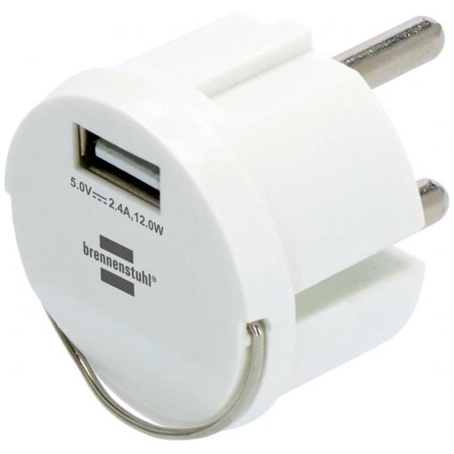 Brennenstuhl Brennenstuhl 1508110, USB, Weiß, IP44, 2,4 A, 5 V, 2,4 A USB nabíječka, 1x USB A , 12 W, bílá