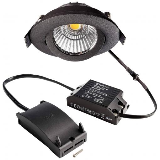 Deko Light 565377 Dione LED vestavné svítidlo, třída E (A - G), LED, pevně vestavěné LED, 8.50 W, černá