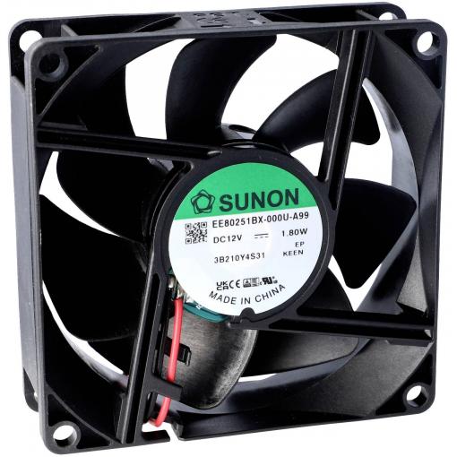Sunon EF80251B3-1000U-A99 axiální ventilátor, 12 V/DC, 56.05 m³/h, (d x š x v) 25 x 80 x 80 mm, EF80251B3-1000U-A99