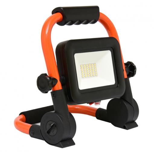 ECOLITE LED reflektor se stojanem 20W, AKU, 1200lm, 4000K, IP65 oranžový, RMLED-20W/ORA/AKU