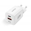 Rychlá mini síťová nabíječka ALIGATOR Power Delivery 33W, GaN, USB-C + USB-A, bílá
