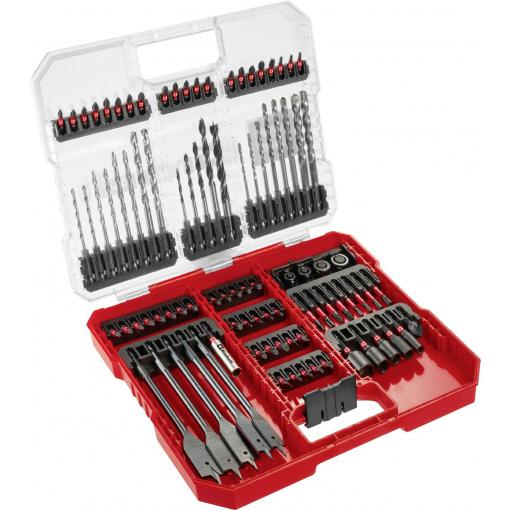 Einhell 108798 95dílná sada bitů a vrtáků kov, kámen, beton, dřevo, zdivo 3 mm, 4 mm, 5 mm, 6 mm, 7 mm, 8 mm, 9 mm, 10 mm, 12 mm, 14 mm, 16 mm, 18 mm, 22 mm