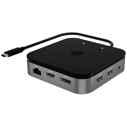 ICY BOX Dokovací stanice USB4® IB-DK408-C41 Vhodné pro značky (dokovací stanice pro notebook): univerzální vč. funkce nabíjení, Podporuje rozlišení 8K při