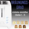 Clatronic TA 3801 W topinkovač Cool touch pouzdro, s funkcí ohřívání pečiva, indikátor bílá