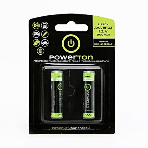 Nabíjecí baterie NiMH Powerton AAA 900 mAh, 2 ks