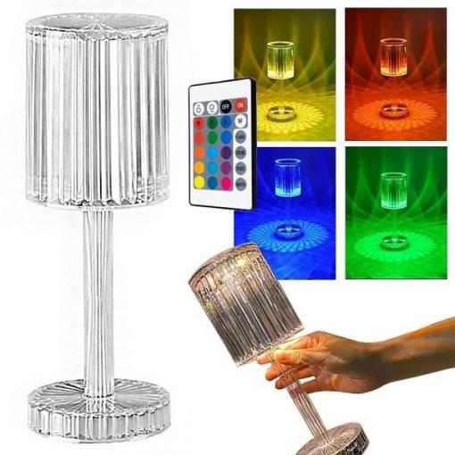 Křišťálová lampa LED RGB USB, dálkové ovládání, 25 cm