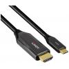 LINDY USB-C® kabelový adaptér USB-C ® zástrčka, Zástrčka HDMI-A 1.00 m černá 43367 8K UHD HDMI kabel