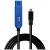 LINDY USB kabel USB 3.2 Gen1 USB-A zásuvka, USB-C ® zástrčka 5.00 m černá/modrá 43380