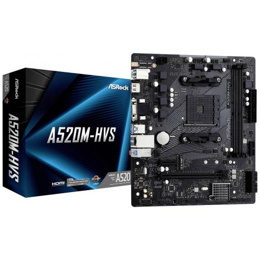 ASRock A520M-HVS Základní deska Socket (PC) AMD AM4 Tvarový faktor Micro-ATX Čipová sada základní desky AMD® A520